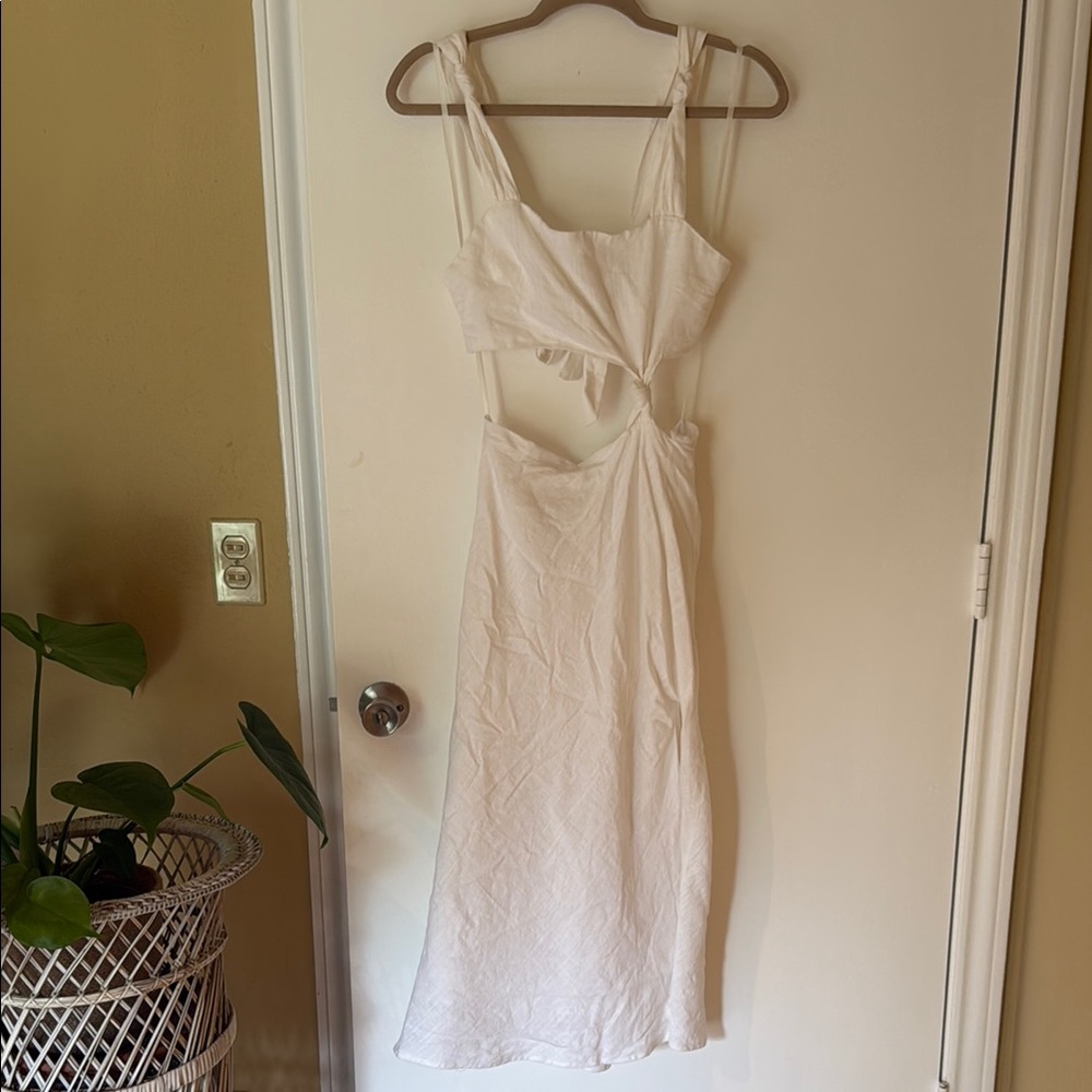 Angel Biba Linen Wrap Midi Dress